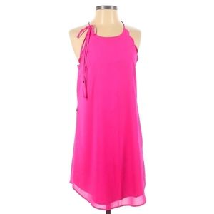 Lost April Hot Pink Scalloped Tie Tank Dress SZ S